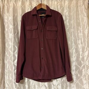 VANS Burgundy Red Fleece Button-Up Shirt Shacket Jacket